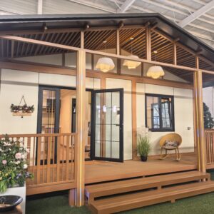 Luxurious and fully furnished double-wing folding villa with a pavilion and terrace