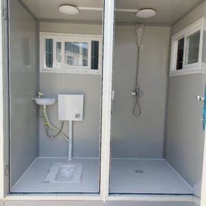 Single and double portable toilets