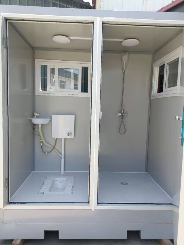 Single and double portable toilets