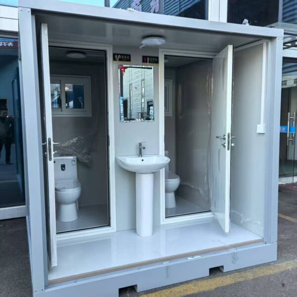 Single and double portable toilets
