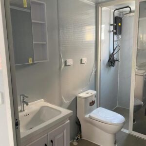 A 40-foot folding double-wing house with a pavilion