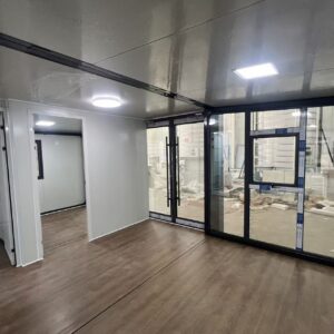 20-foot carved-panel curtain wall double-wing folding room