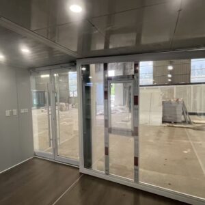 20-foot carved-panel curtain wall double-wing folding room