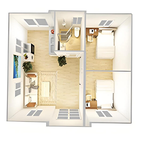 20-foot slope-top double-wing expansion room