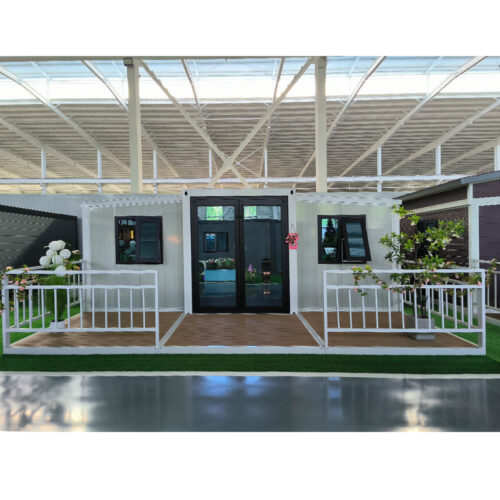 A 30-foot double-wing folding house with a pavilion