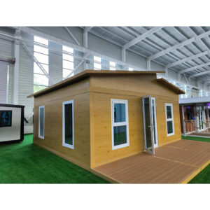 Hc11d898595554af0b6ccbb90265b2885N Wood-grain patterned panel foldable and mobile house