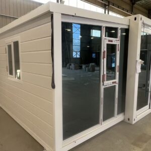 20-foot carved-panel curtain wall double-wing folding room