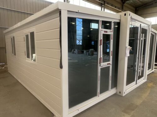 20-foot carved-panel curtain wall double-wing folding room