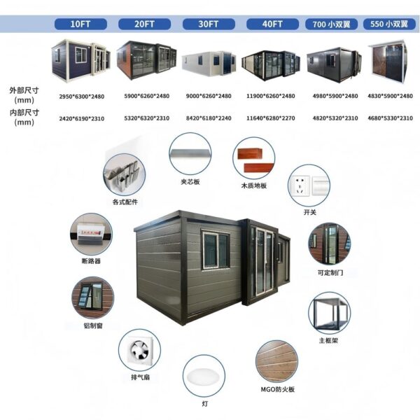 20-foot white double-wing expansion room